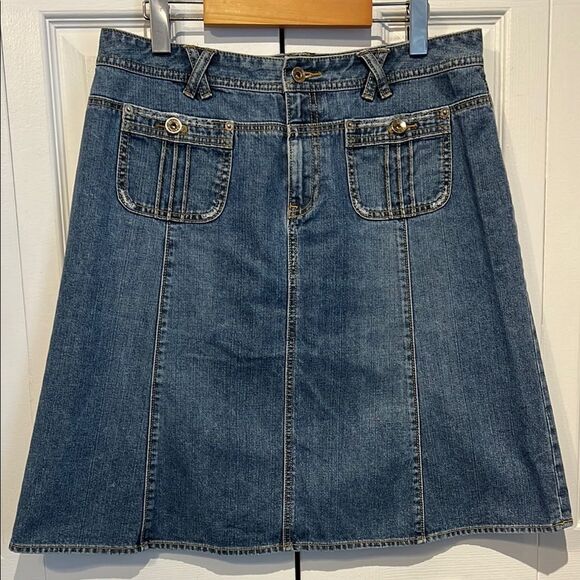 Banana Republic Blue Denim A-Line Skirt‎ Size M/L (see measurements) - Picture 1 of 8